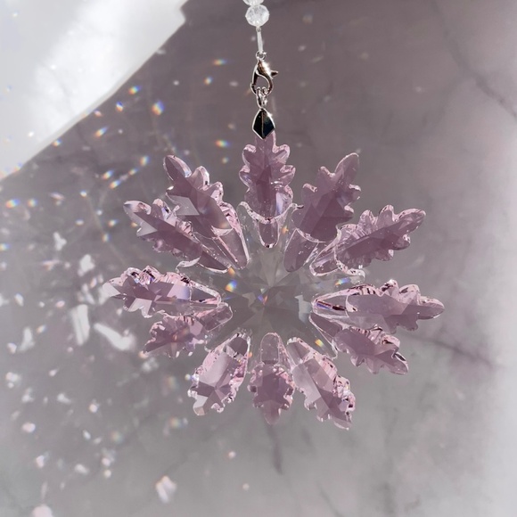 Crystal Snowflake Sun Catcher Christmas Tree Decor Czech Bohemia Crystal Gift - Picture 9 of 12